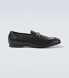 Gucci Leather Slip-on Loafers With Iconic Horsebit Detail In Black