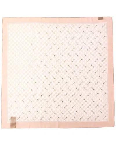 Gucci Horsebit Gg Print Silk Scarf In Pink