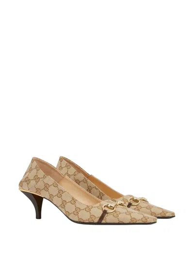 Gucci Horsebit Gg Pumps In Neutral