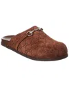 Gucci Horsebit Gg Suede Mule In Brown