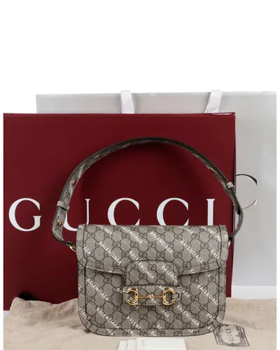 Pre-owned Gucci Horsebit Hacker Project Small Shoulder Crossbody Bag (authentic Pre-loved) In Gray