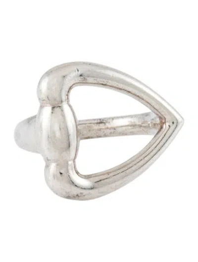 Pre-owned Gucci Horsebit Heart Cocktail Ring In Multi