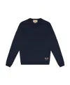 Gucci Men's Crew-neck Wool Sweater In Blue