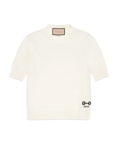 Gucci Horsebit-intarsia Wool T-shirt In White