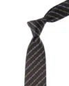 Gucci Horsebit Jacquard Silk Tie In Black