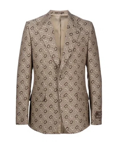 GUCCI HORSEBIT JACQUARD SINGLE-BREASTED BLAZER