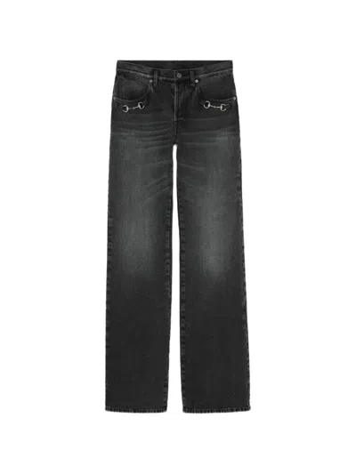 Gucci Jeans Mit Horsebit-detail In Grau