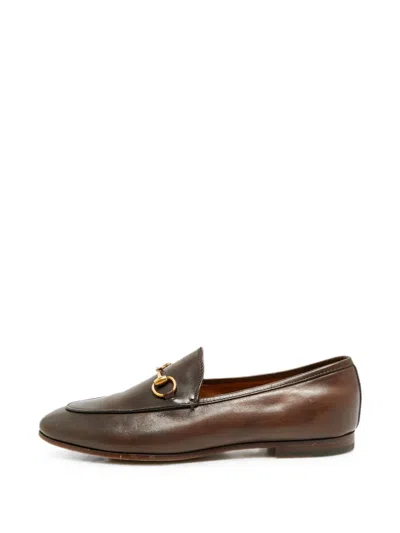 Pre-owned Gucci Horsebit Jordaan Loafers In Brown