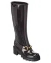 Gucci Horsebit Rubber Knee-high Boots In Black