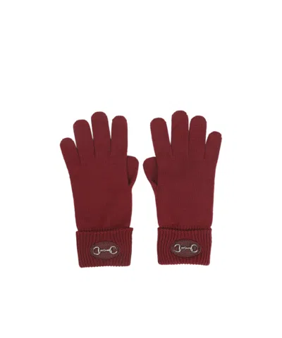 Gucci Horsebit Gloves In Burgundy