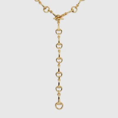 Gucci Horsebit Lariat Necklace In Gold