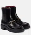 Gucci Horsebit Leather Ankle Boots In Black