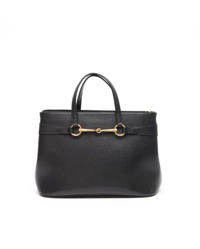 Gucci Horsebit Leather Bag In Black
