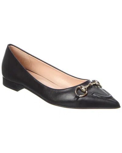 Gucci Horsebit Leather Ballerina Flat In Black