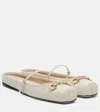 Gucci Horsebit Leather Ballet Flats In White