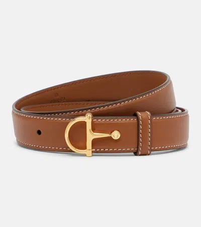 Gucci Horsebit Leather Belt In Brown