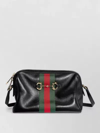 Gucci Horsebit Leather Belt Bag In Black