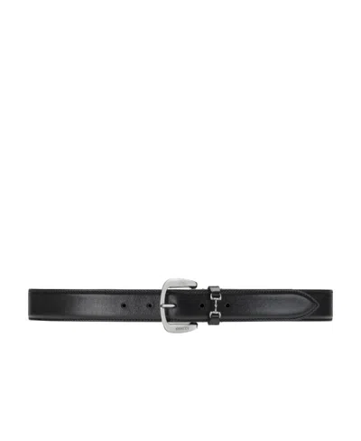 Gucci Horsebit Leather Belt In Black