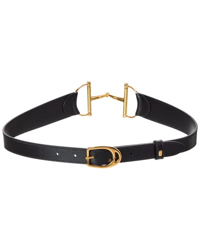 Gucci Horsebit Leather Belt In Black