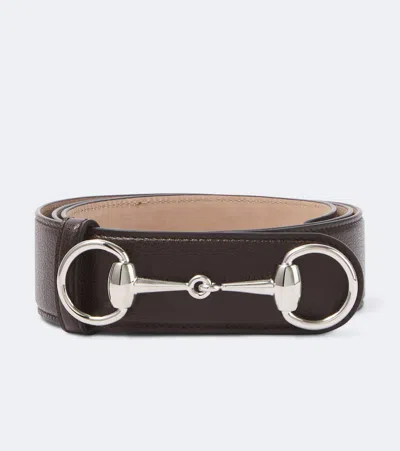 Gucci Horsebit Leather Belt In Brown