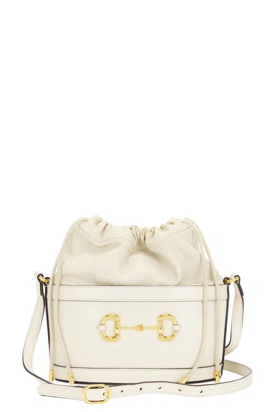 Gucci Horsebit Bucket Bag In White