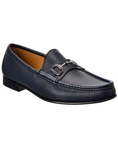 Pre-owned Gucci Horsebit Leather Loafer Men's Blue 6