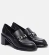 Gucci Horsebit Leather Loafer Pumps In Black