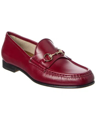 Gucci Horsebit Leather Loafer In Red
