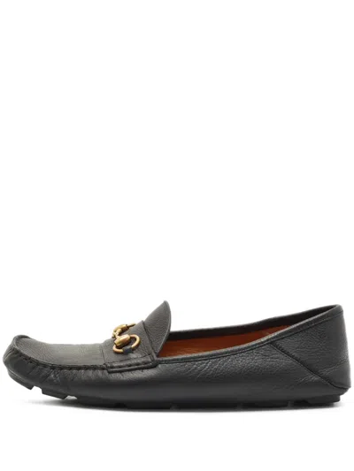 Pre-owned Gucci Horsebit Leather Loafers In Black