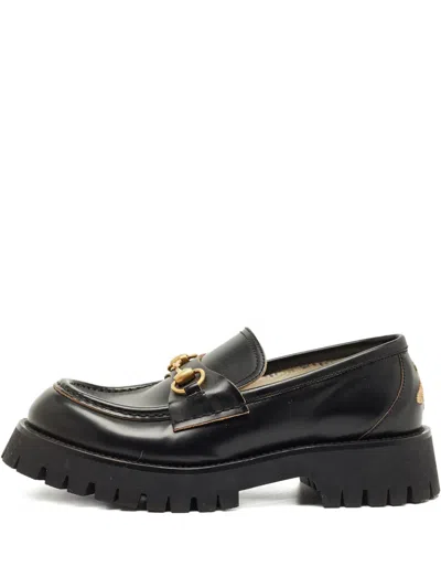 Pre-owned Gucci Horsebit Leather Loafers In Black