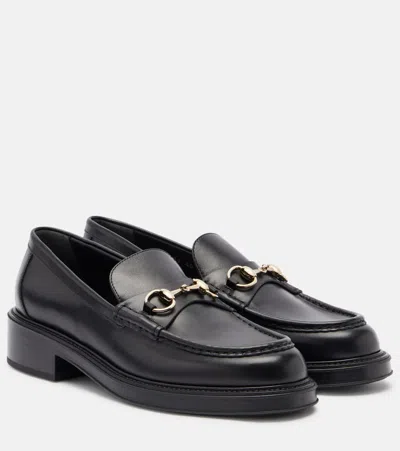 Gucci Horsebit Leather Loafers In Black