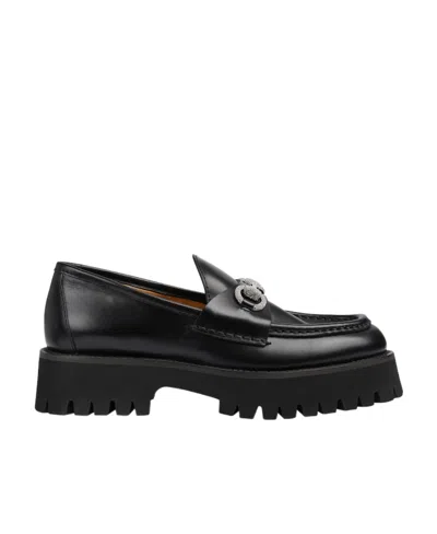 Gucci Horsebit Leather Loafers In Black