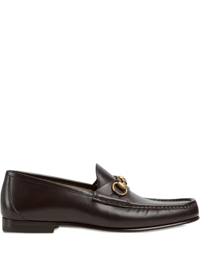 Gucci Horsebit Leather Loafers In Brown