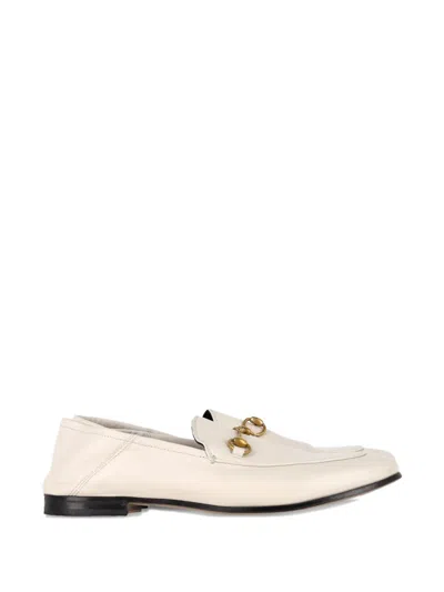 Pre-owned Gucci Horsebit Leather Loafers In Neutral