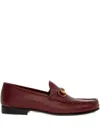 Gucci Loafers Gold Tone Hardware Leather Sole In Red