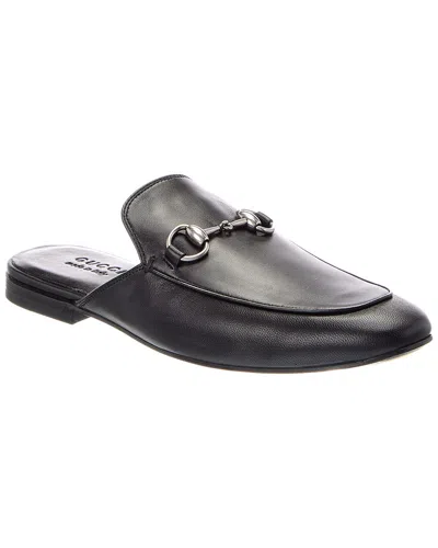 Gucci Horsebit Leather Mule In Black