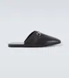 Gucci Men Black Mule With Horsebit On The Front In Smooth Leather Man In Black