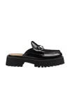 Gucci Horsebit Leather Mules In Black