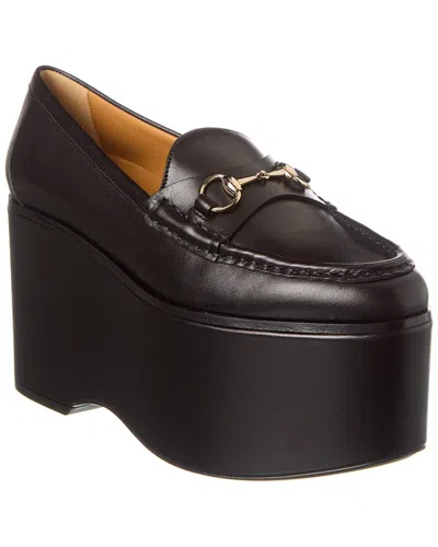 Gucci Horsebit Damenloafer Mit Plateausohle In Black