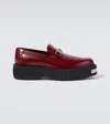 Gucci Horsebit Leather Platform Loafers In Burgundy