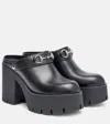 Gucci Horsebit Leather Platform Mules In Black