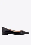 Gucci Women Leather Ballerinas With Metal Horsebit In Black