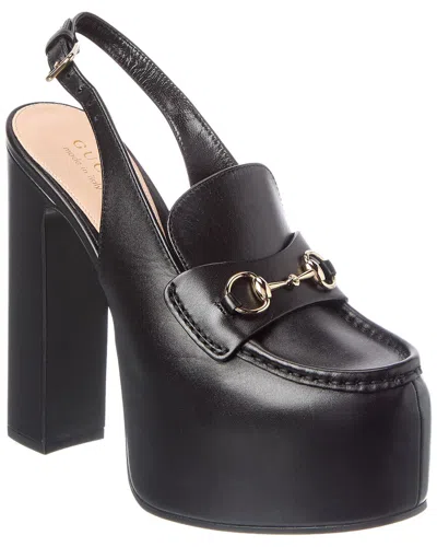 Gucci Horsebit Leather Pump In Black
