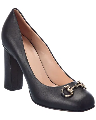 Gucci Horsebit Leather Pump In Black