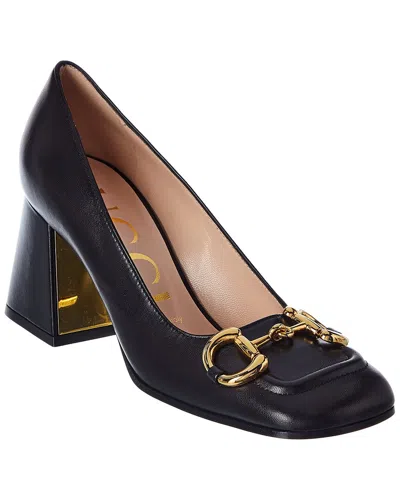 Gucci Horsebit Leather Pump In Black