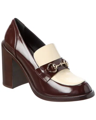 Gucci Horsebit Leather Pump In Brown