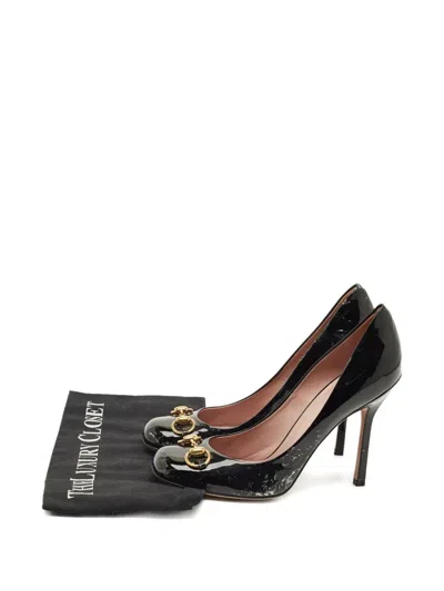 Pre-owned Gucci Horsebit Leather Pumps In Black