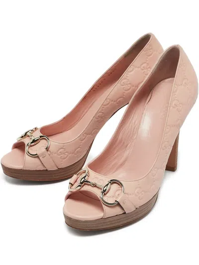 Pre-owned Gucci Horsebit Leather Pumps In Pink