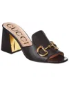 Gucci Horsebit Leather Sandal In Black