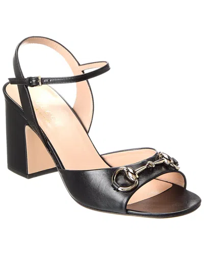 Gucci Horsebit Leather Sandal In Black
